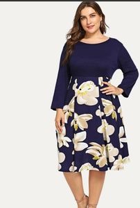 Plus Women's Floral Dress